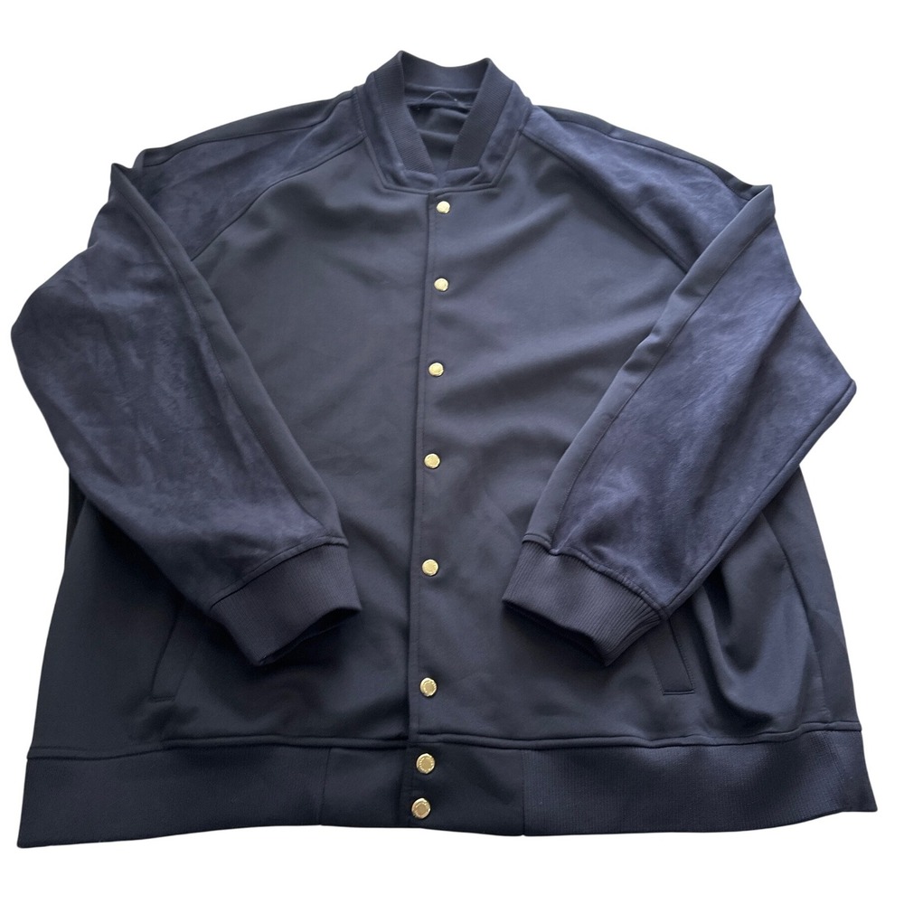 Sean John Men's 4XL Track Jacket Navy Blue Gold Button Up Long Sleeve - Picture 1 of 9